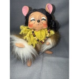 ANNALEE THANKSGIVING Fall Native American Indian GIRL MOUSE DOLL 2004 6in